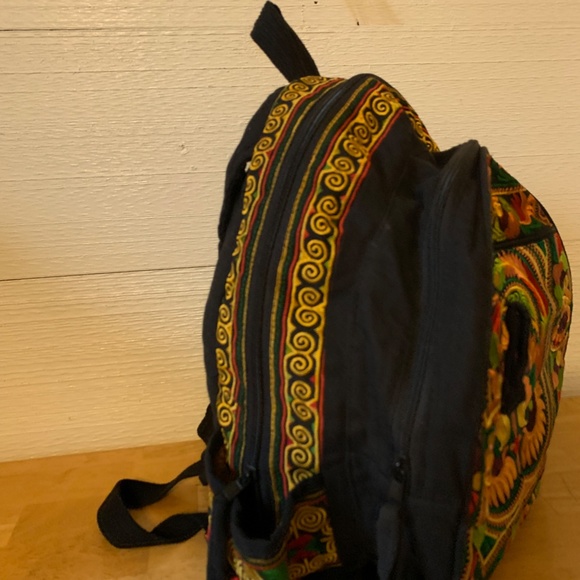 Colorful Embroidered Backpack by Expressions NYC. - Picture 3 of 13